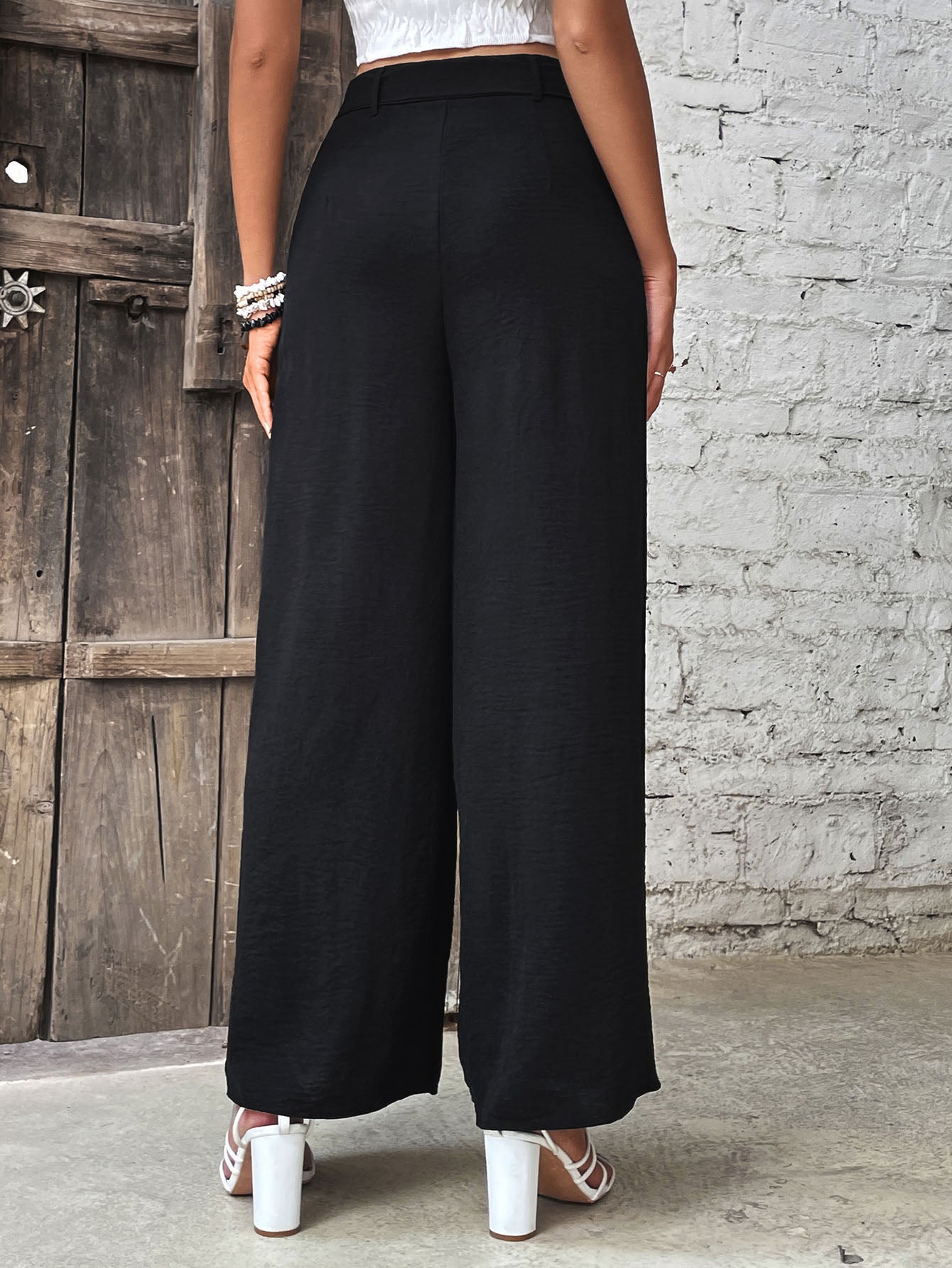 Ruched High Waist Wide Leg Pants king-general-store-5710.myshopify.com