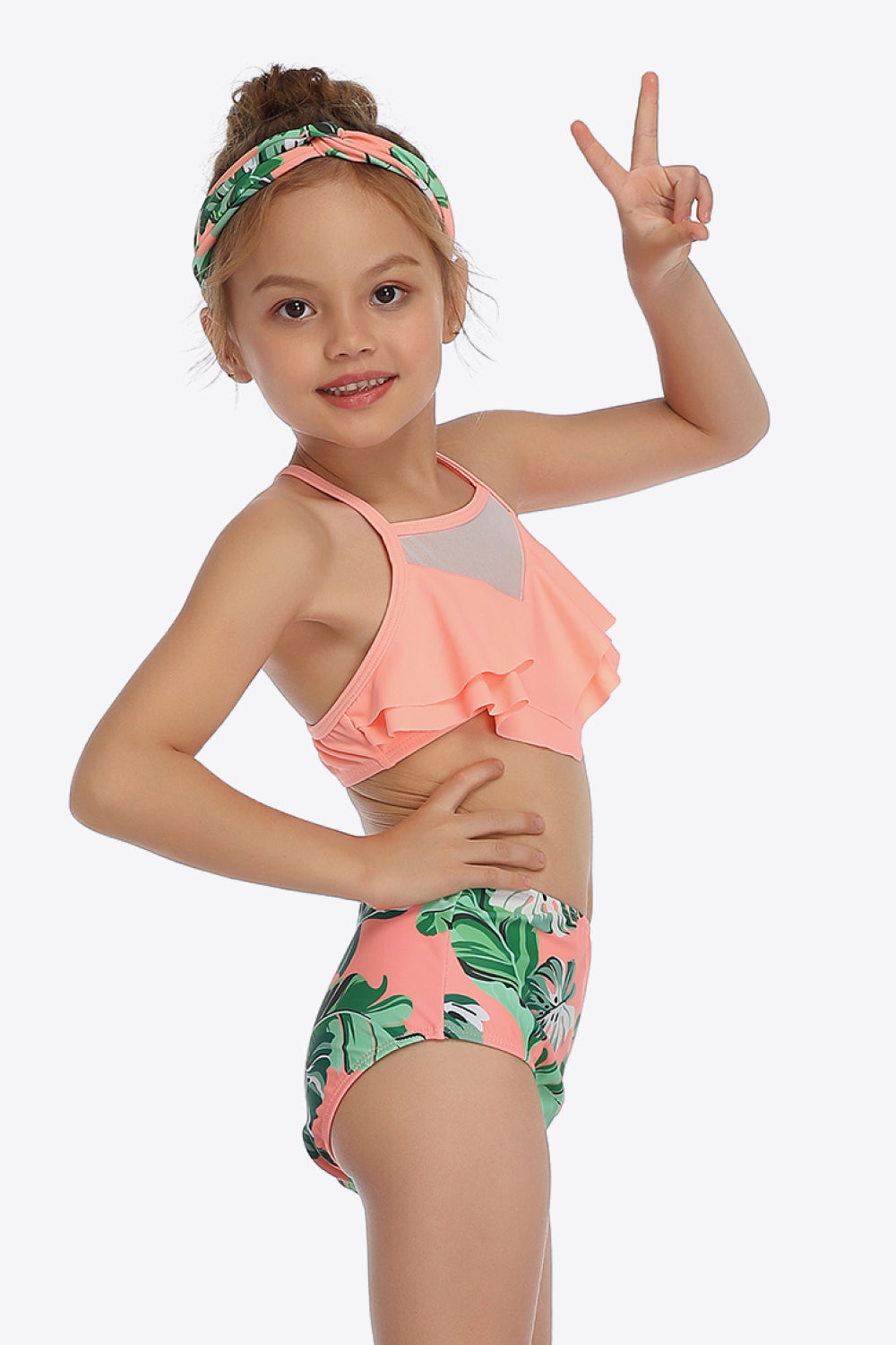 Botanical Print Ruffled Two-Piece Swim Set king-general-store-5710.myshopify.com