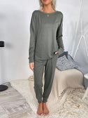 Round Neck Top and Drawstring Pants Lounge Set king-general-store-5710.myshopify.com