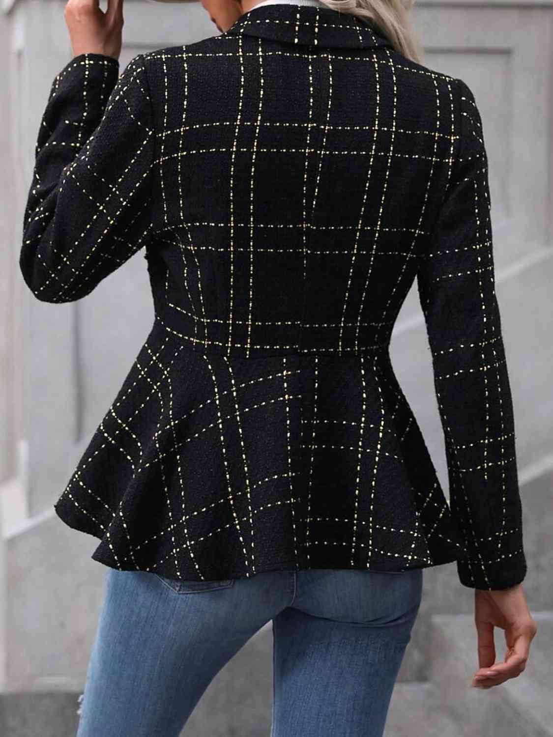 Ruffle Hem Collared Blazer king-general-store-5710.myshopify.com