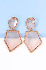 Geometrical Shape Zinc Alloy Frame Resin Dangle Earrings king-general-store-5710.myshopify.com