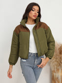 Two-Tone Zip-Up Puffer Jacket king-general-store-5710.myshopify.com