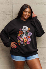 Simply Love Simply Love Full Size Flower Skeleton Graphic Sweatshirt king-general-store-5710.myshopify.com