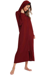 Zip Front Hooded Night Dress with Pockets king-general-store-5710.myshopify.com