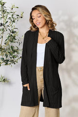 Basic Bae Full Size Ribbed Open Front Cardigan with Pockets king-general-store-5710.myshopify.com
