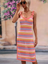 Striped Tie Shoulder Split Cover Up Dress king-general-store-5710.myshopify.com