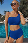 Scalloped Trim One-Shoulder Bikini Set king-general-store-5710.myshopify.com