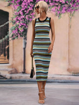 Striped Round Neck Sleeveless Midi Cover Up Dress king-general-store-5710.myshopify.com