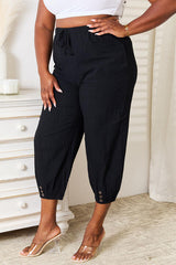 Double Take Decorative Button Cropped Pants king-general-store-5710.myshopify.com