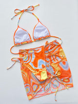 Multicolored Drawstring Ruched Three-Piece Swim Set king-general-store-5710.myshopify.com