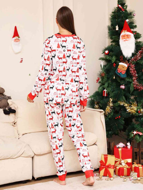 Full Size Reindeer Print Top and Pants Set king-general-store-5710.myshopify.com