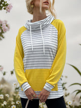 Contrast Striped Drawstring Long Sleeve Sweatshirt king-general-store-5710.myshopify.com