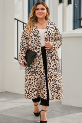 Plus Size Leopard Button Up Long Sleeve Cardigan king-general-store-5710.myshopify.com