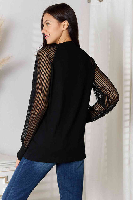 Double Take Round Neck Raglan Sleeve Blouse king-general-store-5710.myshopify.com