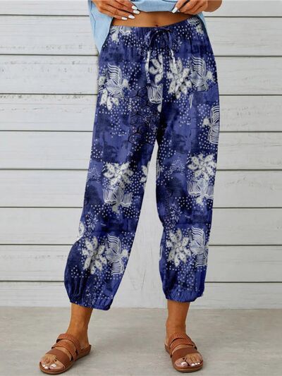 Printed Tied Cropped Pants king-general-store-5710.myshopify.com