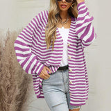 Striped Button Down Long Sleeve Cardigan king-general-store-5710.myshopify.com