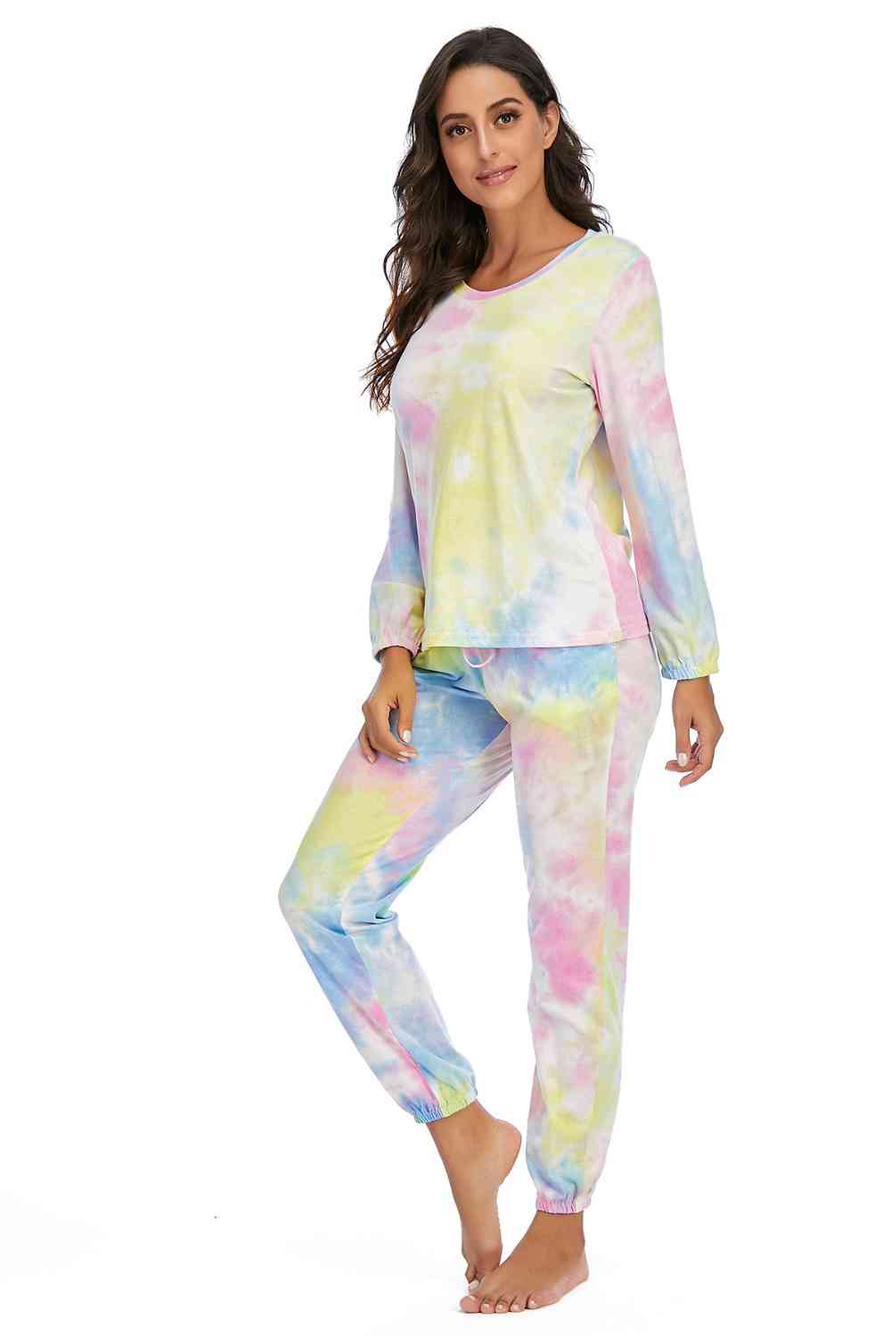 Tie-Dye Top and Drawstring Pants Lounge Set king-general-store-5710.myshopify.com