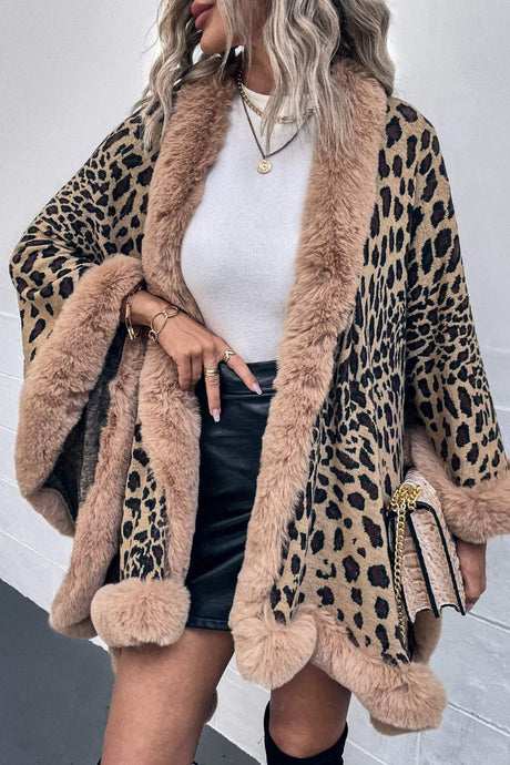 Leopard Open Front Poncho king-general-store-5710.myshopify.com