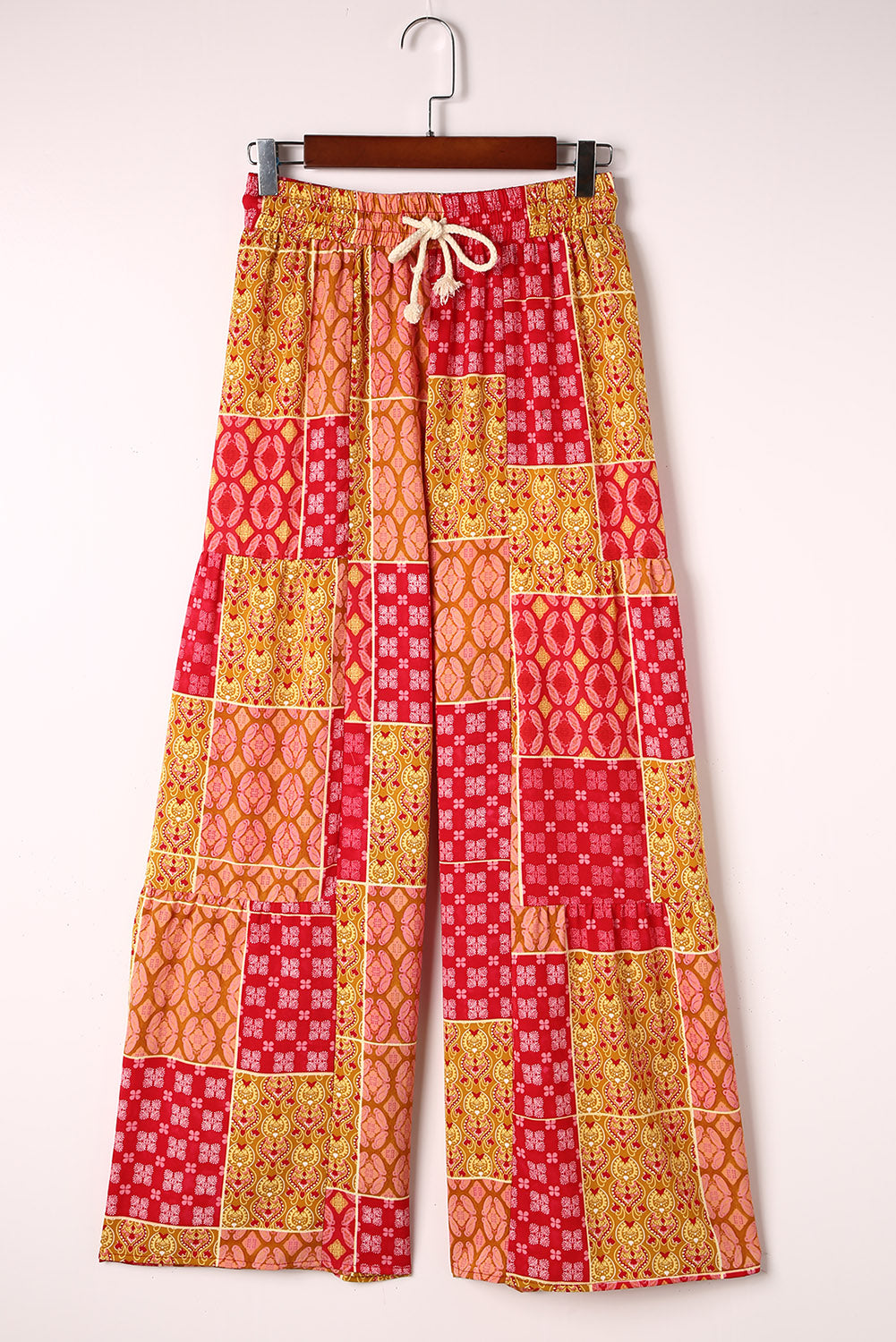 Bohemian Patchwork Drawstring Wide Leg Pants king-general-store-5710.myshopify.com