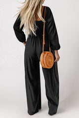 Square Neck Raglan Sleeve Jumpsuit with Pocket king-general-store-5710.myshopify.com