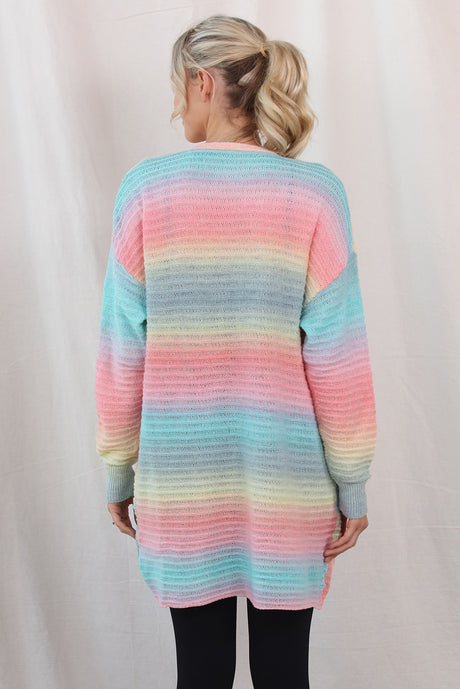 Gradient Dropped Shoulder Longline Cardigan king-general-store-5710.myshopify.com