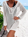 Openwork Tie Neck Cover-Up