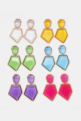 Geometrical Shape Zinc Alloy Frame Resin Dangle Earrings king-general-store-5710.myshopify.com