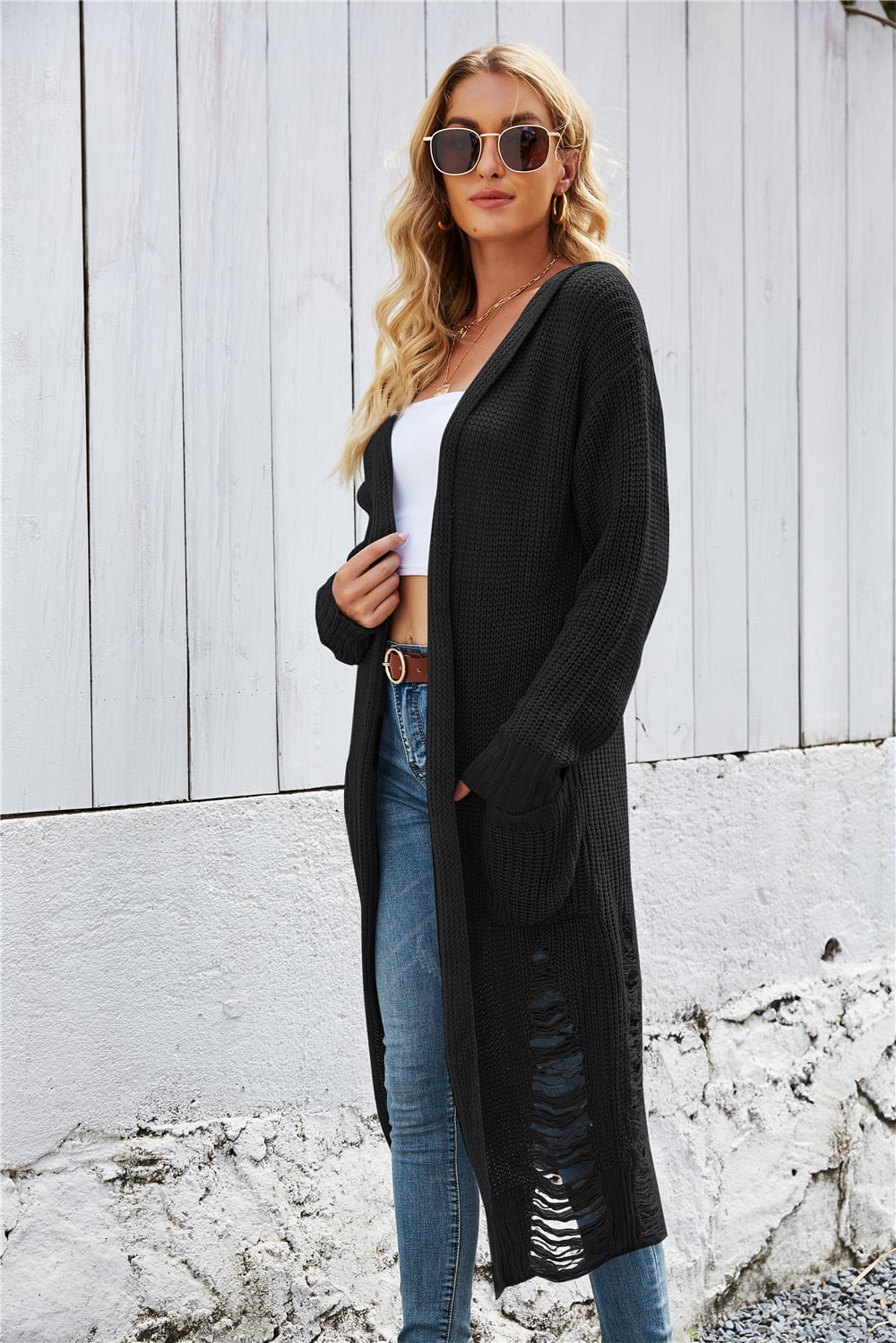 Open Front Long Sleeve Hooded Cardigan king-general-store-5710.myshopify.com