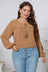 Plus Size Swiss Dot Frill Trim Round Neck Blouse king-general-store-5710.myshopify.com