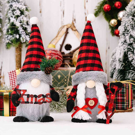 Plaid Pointed Hat Faceless Gnome king-general-store-5710.myshopify.com