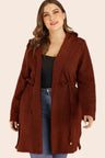 Plus Size Drawstring Waist Hooded Cardigan with Pockets king-general-store-5710.myshopify.com