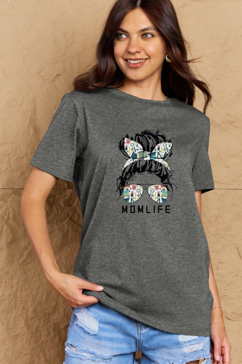 Simply Love Full Size MOM LIFE Graphic Cotton T-Shirt king-general-store-5710.myshopify.com