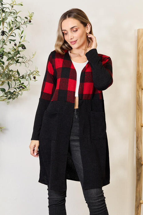 Heimish Full Size Plaid Open Front Cardigan king-general-store-5710.myshopify.com