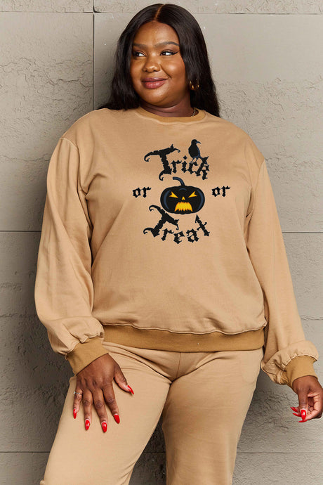 Simply Love Full Size TRICK OR TREAT Graphic Sweatshirt king-general-store-5710.myshopify.com