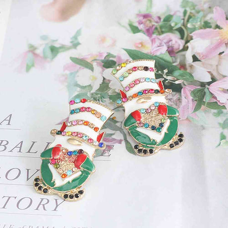 Rhinestone Alloy Santa Earrings king-general-store-5710.myshopify.com