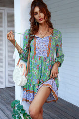Floral Tied Balloon Sleeve Mini Dress king-general-store-5710.myshopify.com