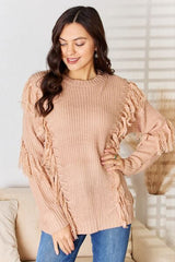 And The Why Tassel Detail Long Sleeve Sweater king-general-store-5710.myshopify.com