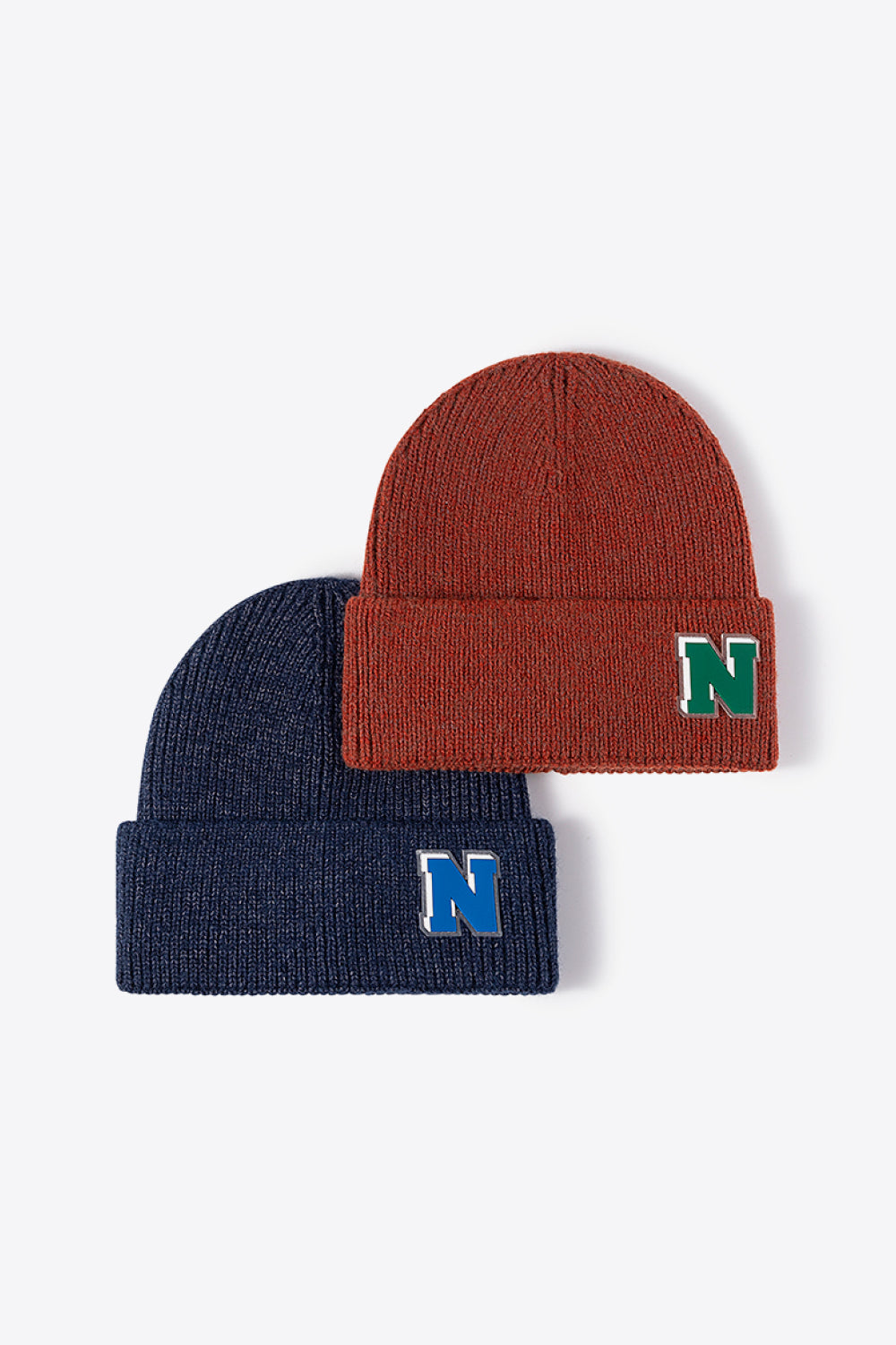 Letter N Patch Cuffed Knit Beanie king-general-store-5710.myshopify.com