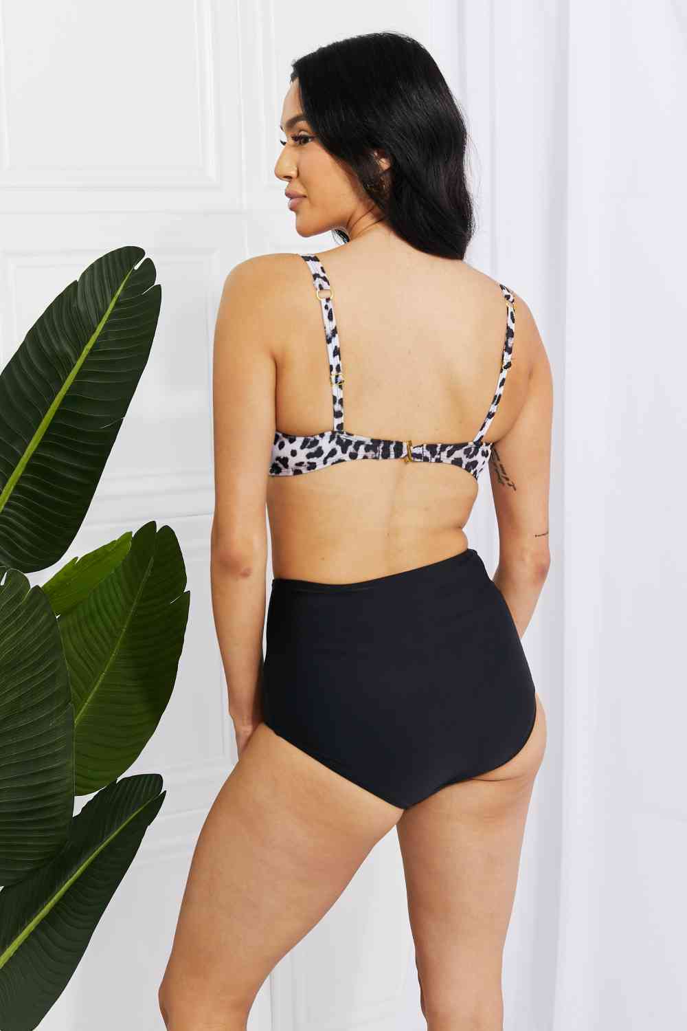 Marina West Swim Take A Dip Twist High-Rise Bikini in Leopard king-general-store-5710.myshopify.com