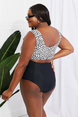 Marina West Swim Sanibel Crop Swim Top and Ruched Bottoms Set in Black king-general-store-5710.myshopify.com