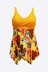 Plus Size Floral Two-Tone Asymmetrical Hem Two-Piece Swimsuit king-general-store-5710.myshopify.com