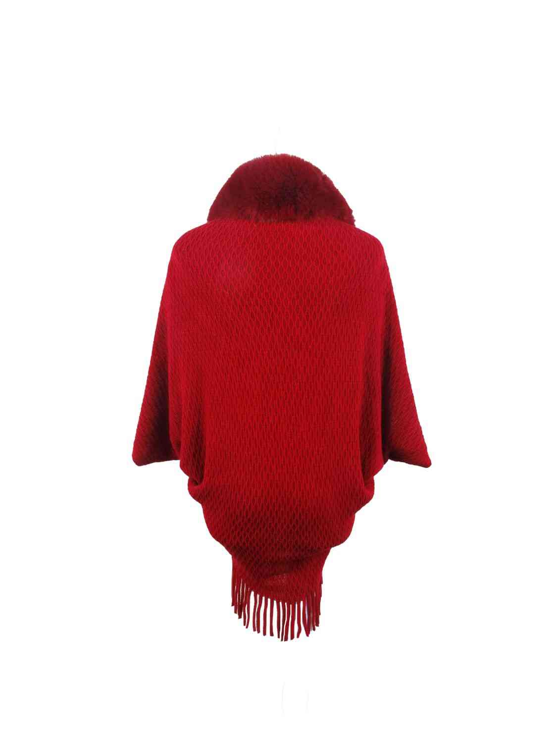 Open Front Fringe Hem Poncho king-general-store-5710.myshopify.com