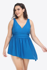 Plus Size Plunge Sleeveless Two-Piece Swimsuit king-general-store-5710.myshopify.com