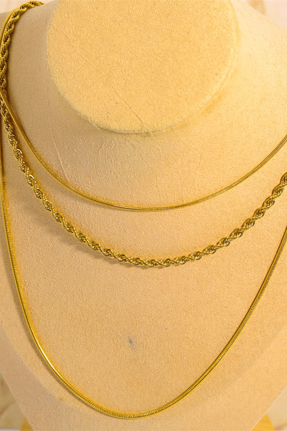 Stainless Steel 18K Gold Pleated Triple Layer Necklace king-general-store-5710.myshopify.com