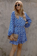 Floral Balloon Sleeve Ruffle Hem Dress king-general-store-5710.myshopify.com