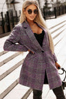 Plaid Lapel Collar Longline Blazer king-general-store-5710.myshopify.com