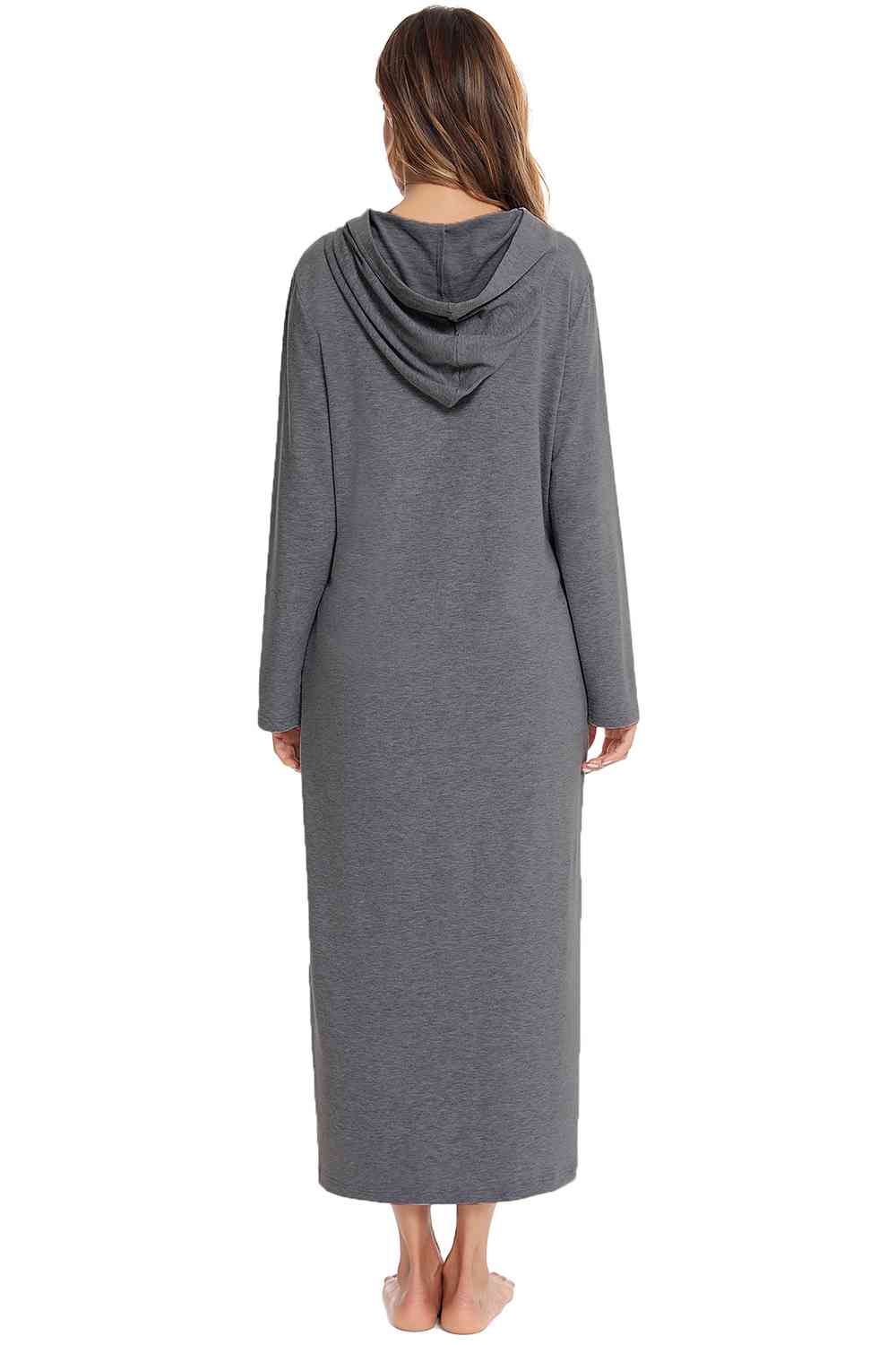 Zip Front Hooded Night Dress with Pockets king-general-store-5710.myshopify.com