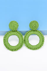 Round Shape Raffia Grass Dangle Earrings king-general-store-5710.myshopify.com