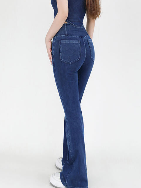 Wide Waistband Bootcut Jeans with Pockets king-general-store-5710.myshopify.com