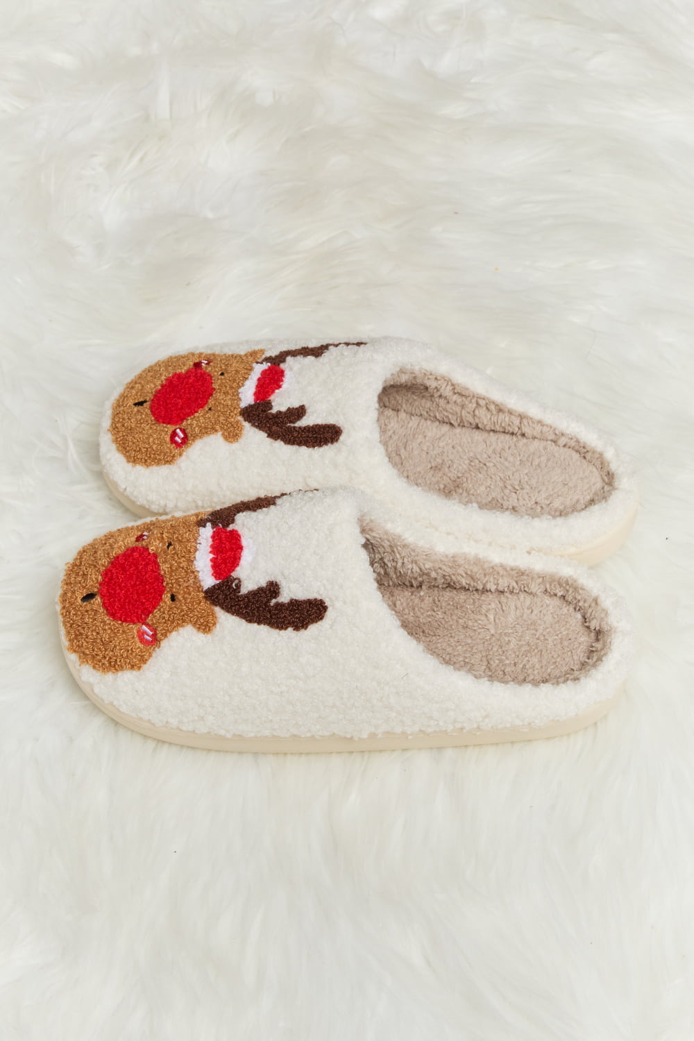 Melody Rudolph Print Plush Slide Slippers king-general-store-5710.myshopify.com